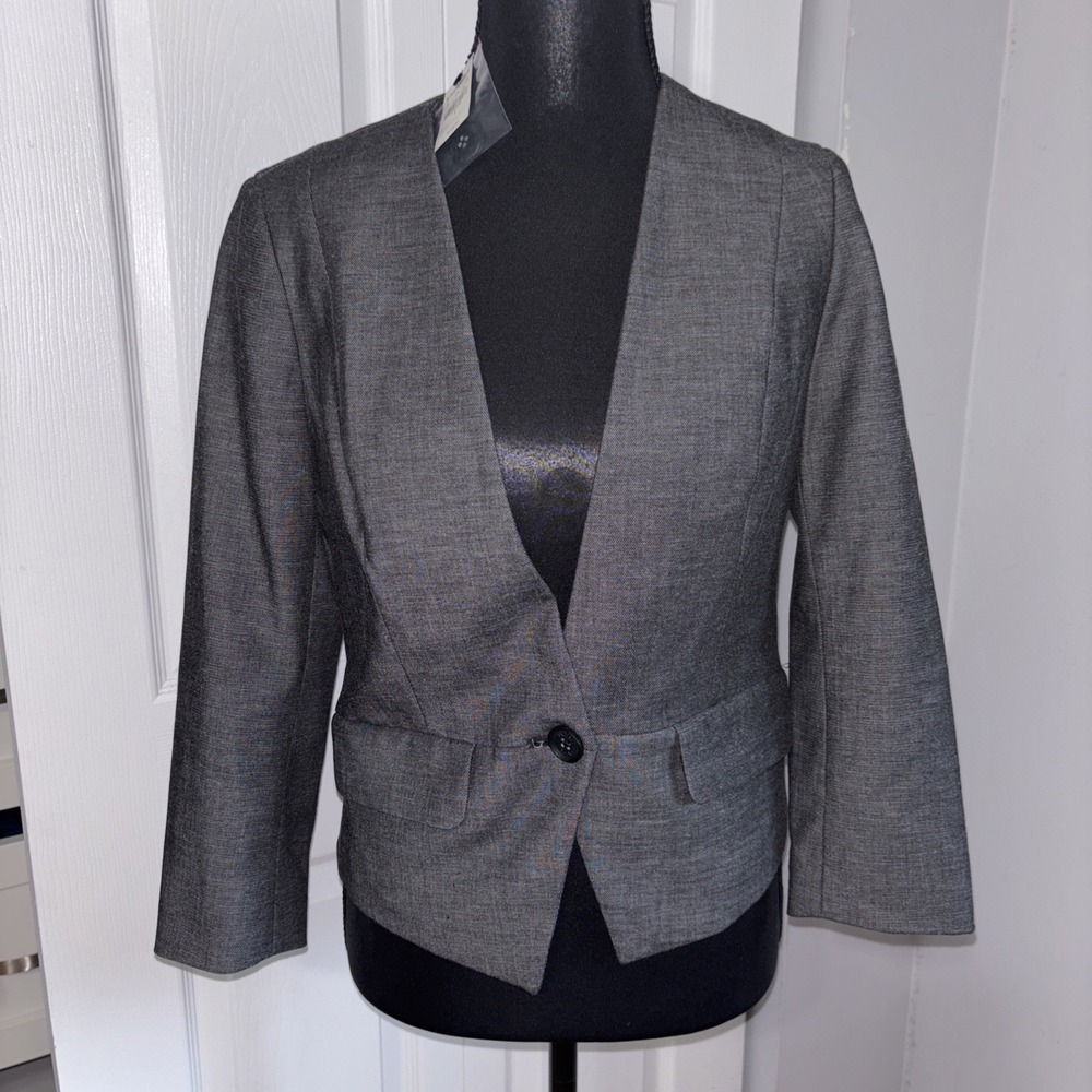 NWT Express Suit Jacket  Women Size 2 Design Studio Gray Jacket Stretch